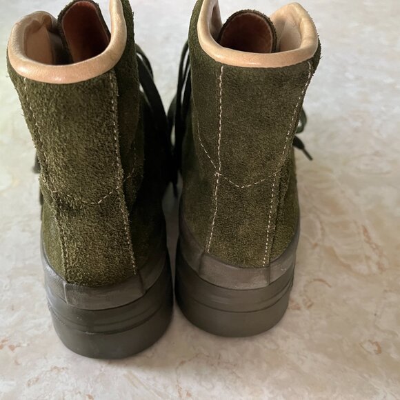 Le Chameau Sz 40/7.5 Mens RARE Olive Suede Lug Sole Boots Made in France main image 7